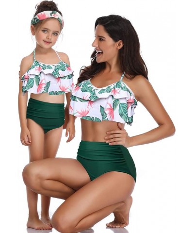 Girls Kids Swimsuit Two Pieces Bikini Set Ruffle Falbala Swimwear Bathing Suits Leaves + Green $10.12 Others