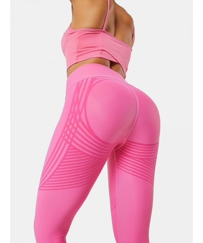 7/8 High Waisted Leggings for Women Tummy Control Reversible Wear Body Sculpt Leggings Workout Yoga Pants Sugar Pink-7/8lengt...