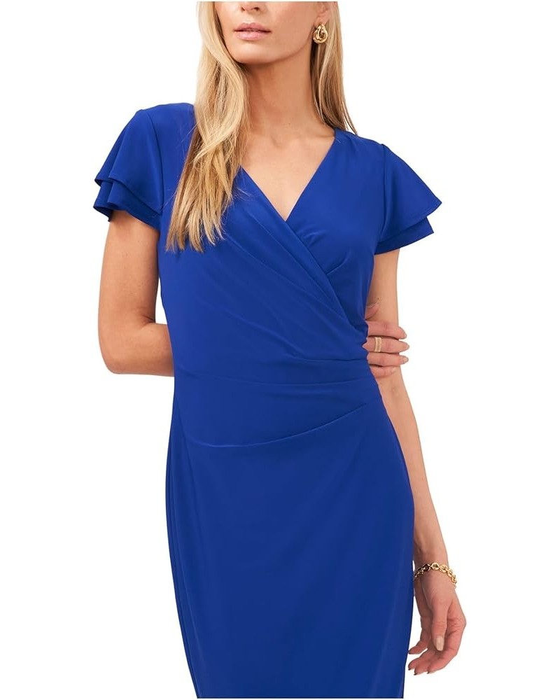 Womens Knit Cap Sleeves Sheath Dress Blue $10.40 Dresses