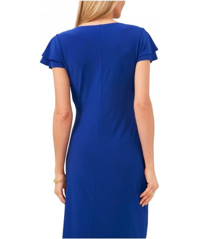 Womens Knit Cap Sleeves Sheath Dress Blue $10.40 Dresses