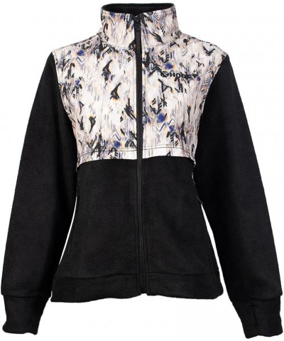 Women's Lightweight Fleece Tech Jacket with Pockets Cream/Black Aztec $29.40 Jackets