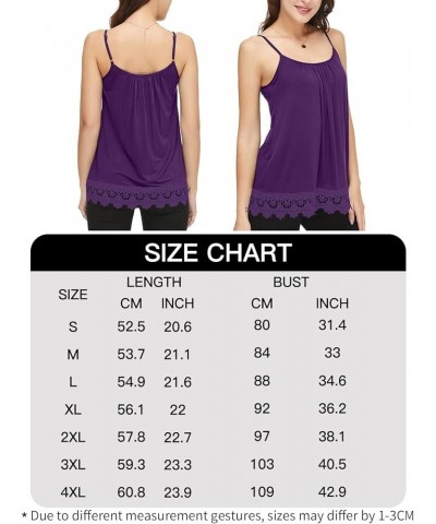 Women's Cami with Built in Bra Cup Casual Flowy Swing Pleated Tank Top with Adjustable Strap (S-4XL) A dark Purple-adjustable...