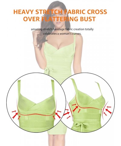 Womens Rayon Belt Detail Bandage Bodycon Party Dress Lightgreen $29.51 Dresses