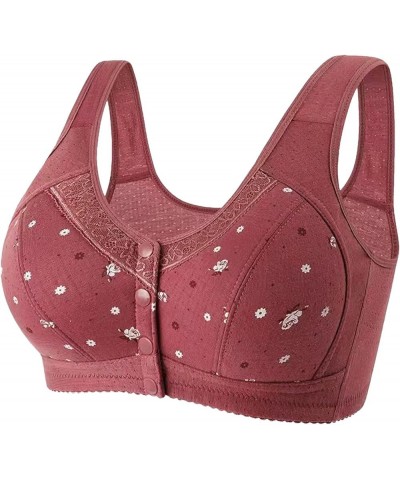 Front Snaps Daisy Bra for Seniors Everyday Bras, Bra for Older Women Front Button Workout Gym Yoga Bras Zz04-khaki $7.35 Ling...