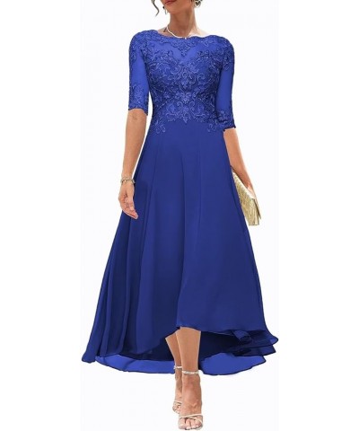 Lace Appliques Mother of The Bride Dresses 3/4 Sleeves A Line Tea Length Chiffon Formal Wedding Party Prom Gowns for Women Ch...