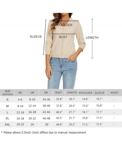 Cardigan Sweaters for Women 3/4 Sleeve Lightweight Cropped Bolero Shrugs for Dresses Tops Button Down Knit Sweaters Beige $17...