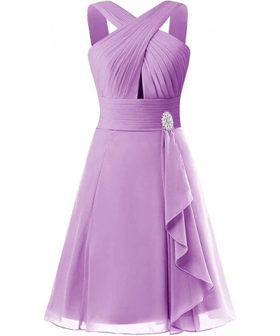 Homecoming Dresses Short Bridesmaid Dress Wedding Guest Dresses Keyhole Cocktail Dress Lilac $18.00 Dresses