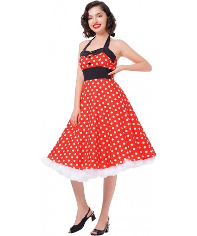 1950s Dresses for Women Polka Dot Retro Vintage Style Cocktail Party Swing Dress 50s Style Audrey Hepburn Rockabilly Dresses ...