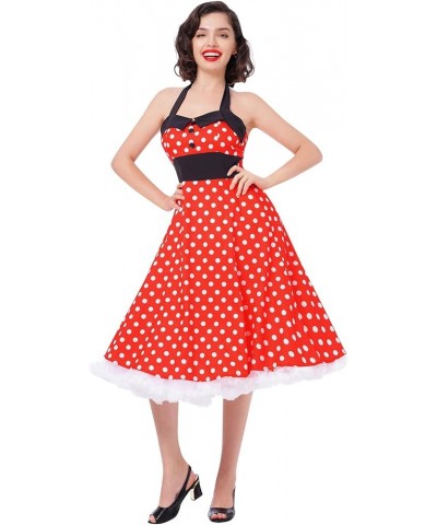 1950s Dresses for Women Polka Dot Retro Vintage Style Cocktail Party Swing Dress 50s Style Audrey Hepburn Rockabilly Dresses ...