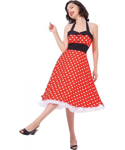 1950s Dresses for Women Polka Dot Retro Vintage Style Cocktail Party Swing Dress 50s Style Audrey Hepburn Rockabilly Dresses ...