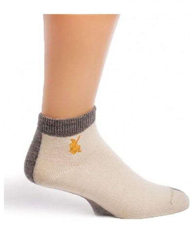 Unisex Sport Light Mini Crew, Alpaca Wool Socks Cream Grey Stripe $12.45 Activewear