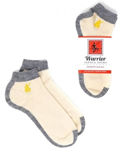 Unisex Sport Light Mini Crew, Alpaca Wool Socks Cream Grey Stripe $12.45 Activewear