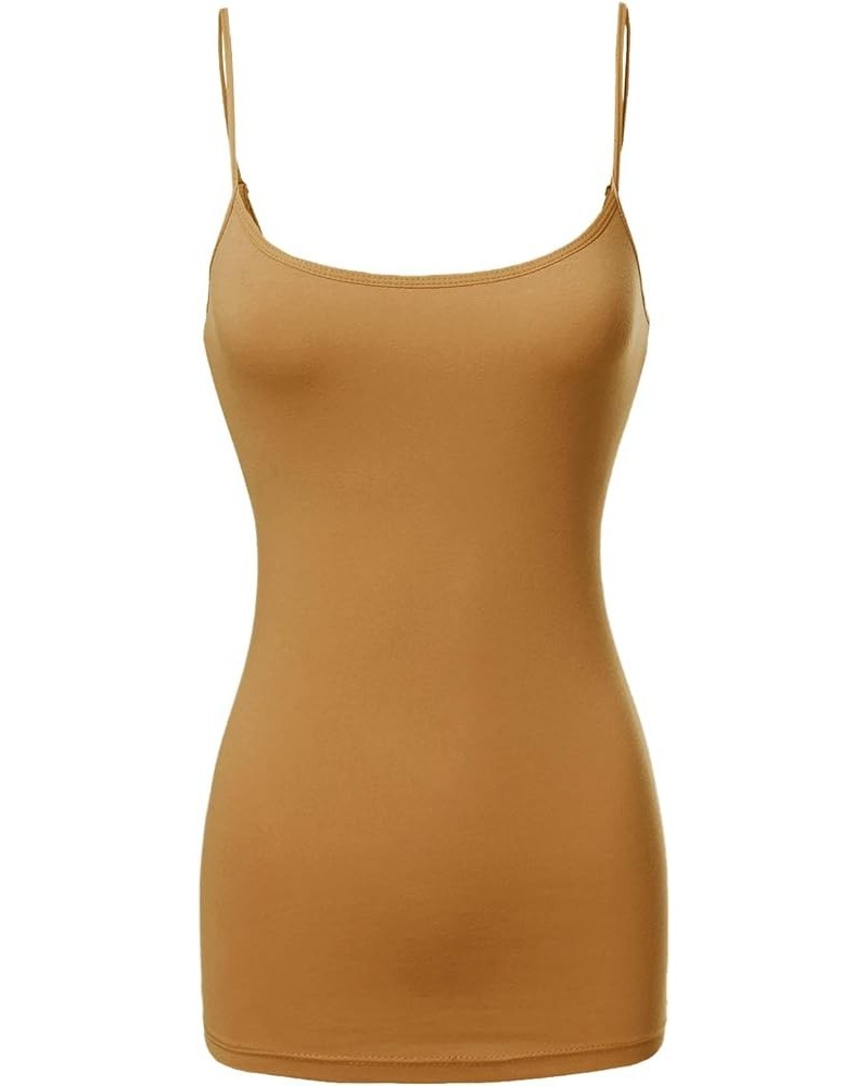 Women's Adjustable Camisole for Women Spaghetti Strap Tank Top Camisoles Fwttk045 Rusted Mustard $11.75 Tanks