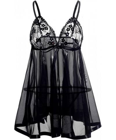 Sexy Lingerie Set for Women Sexy Lace Babydoll Chemise Basques Halter Nightdress Basques Sleepwear Nightwear Bodysuit 156-hjh...