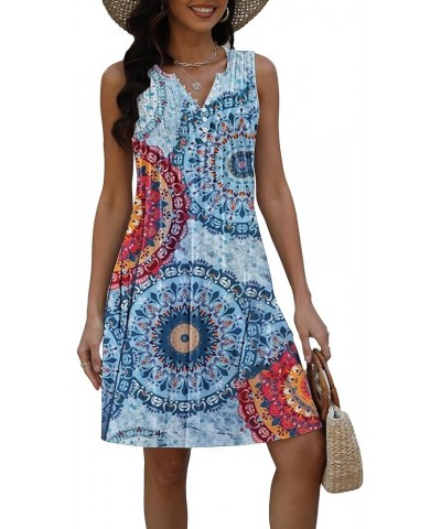 Beach Dresses for Women 2024 Vacation Summer Dress Trendy Boho Floral Print Button Down V Neck Sleeveless Sundress Flower2 $1...