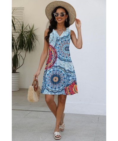 Beach Dresses for Women 2024 Vacation Summer Dress Trendy Boho Floral Print Button Down V Neck Sleeveless Sundress Flower2 $1...