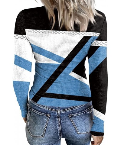 Womens Sweaters Fall Women's Fall Long Sleeve V Neck T Shirts Ribbed Knit Sweater Solid Basic Casual Tee Tops 01-blue $8.89 S...