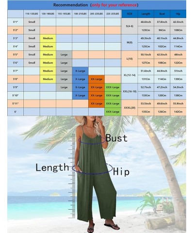 Womens Casual Loose Sleeveless Bohemian Beach Jumpsuits Spaghetti Strap Wide Leg Rompers with Pockets Z-r2023-no Stretch $11....