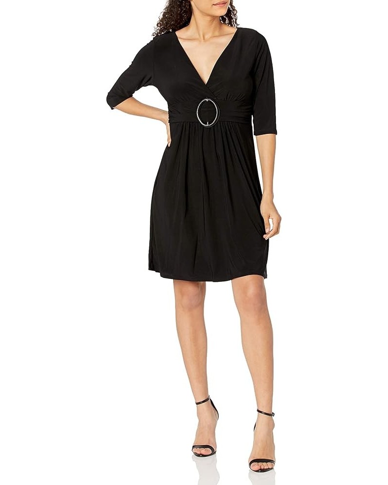 Women's Plus-Size A-Line O-Ring Dress Black Solid $17.86 Dresses