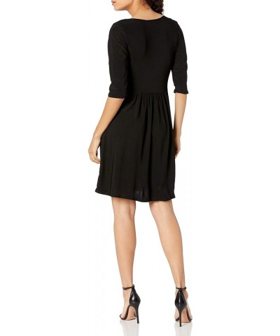 Women's Plus-Size A-Line O-Ring Dress Black Solid $17.86 Dresses