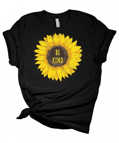 Women's Graphic Shirt Be Kind Sunflower Bella Short Sleeve Summer T-Shirt Heather Kelly $12.86 T-Shirts