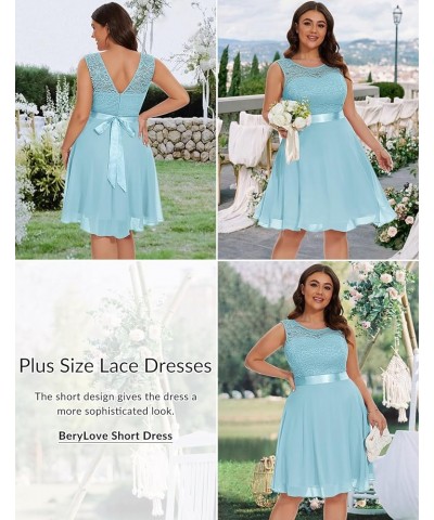 Cocktail Dresses Prom Dress for Teens Wedding Guest Sleeveless Lace Formal Dresses Short-light Blue $21.38 Dresses