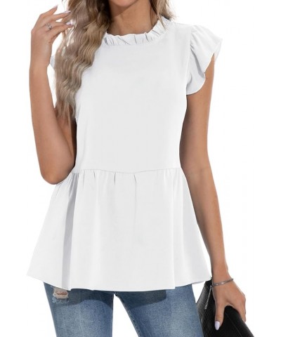 Women's Casual Tops Short Sleeve V-Neck Shirts Loose Blouse Basic Tee T-Shirt 02 White $4.88 T-Shirts