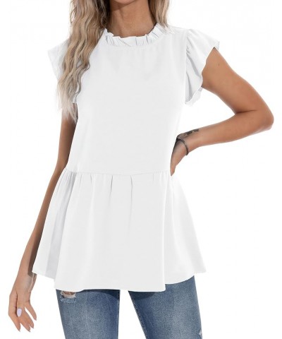 Women's Casual Tops Short Sleeve V-Neck Shirts Loose Blouse Basic Tee T-Shirt 02 White $4.88 T-Shirts