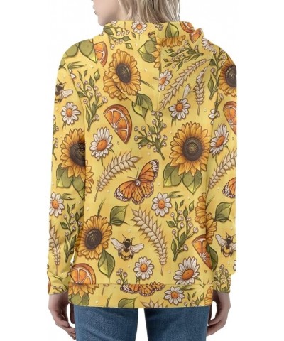 Women's Hooded Sweatshirt Cute Sweatshirts for Women Baggy for Outdoor Sports Sunflower Butterflies $22.61 Hoodies & Sweatshirts