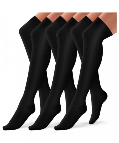 Thigh High Compression Socks for Women and Men Circulation(3 Pairs) Over the Knee-Best Support for Running,Travel Black $11.6...