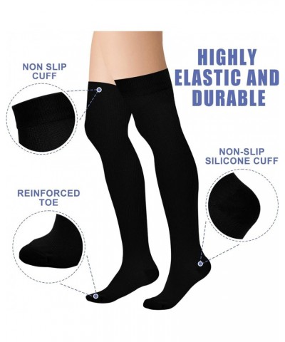 Thigh High Compression Socks for Women and Men Circulation(3 Pairs) Over the Knee-Best Support for Running,Travel Black $11.6...