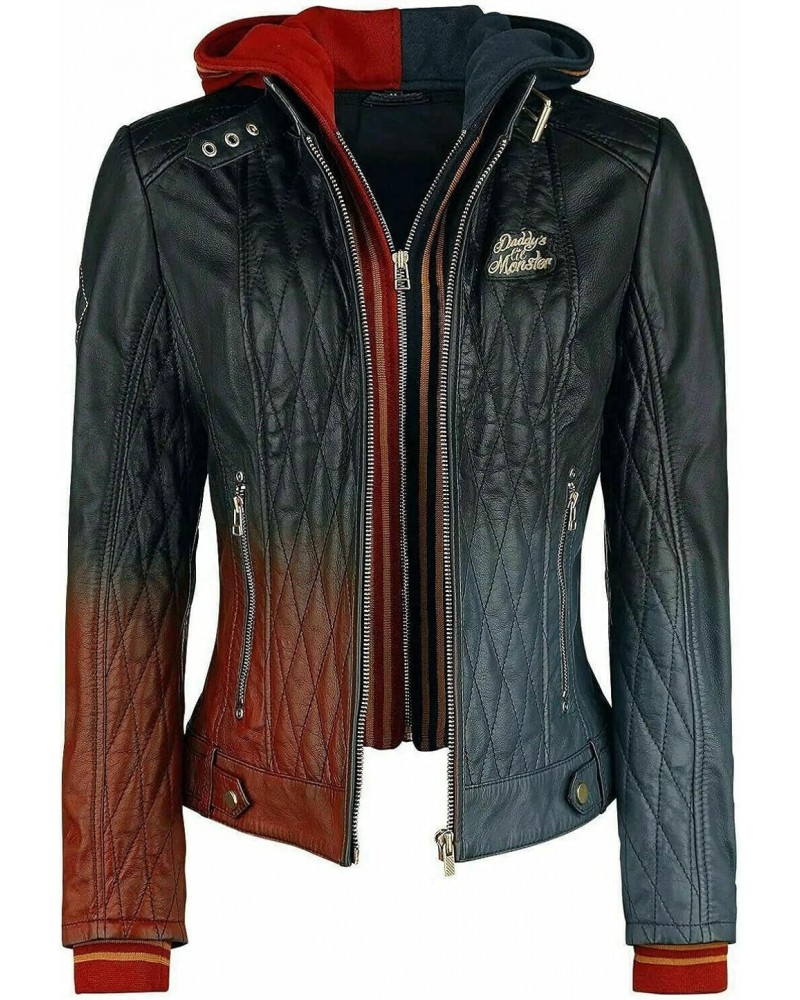 Womens Harley Queen Lil Daddy's Monster Birds of Prey Duel Tone suicide Sqaud Gradient stylish Leather Jacket $49.95 Coats