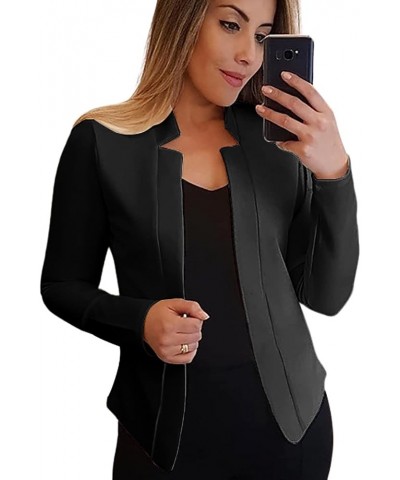 Womens Casual Business Blazers Open Front Long Sleeve Slim Work Office Blazer Jackets Black $14.28 Blazers