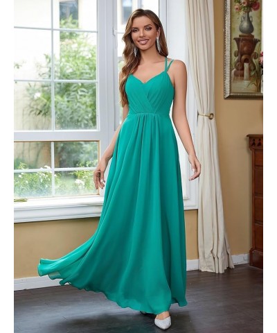 Chiffon Bridesmaid Dresses for Women Long A Line Pleated V Neck Formal Evening Party Gown Coral $35.94 Dresses