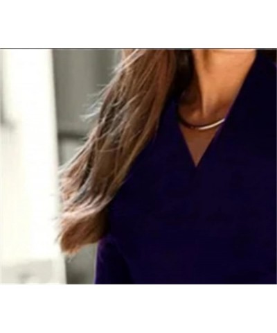 Womens Dresses Houndtooth Pencil Business Work Fall 2023 Long Sleeve V Neck Elegant Office Casual Dress Blue $10.59 Suits