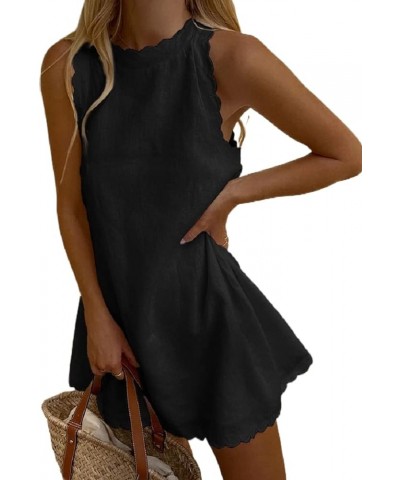 Women Summer Y2k Sling Dress Sleeveless Sexy Spaghetti Straps Lacing Pleated See-Through Party Night Mini Dress J Black $7.48...