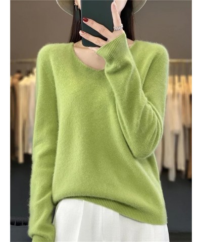 Women 100% Merino Wool Knitted Sweater Autumn Winter V-Neck Long Sleeve Pullover Jumper Tops Shumei $28.17 Sweaters