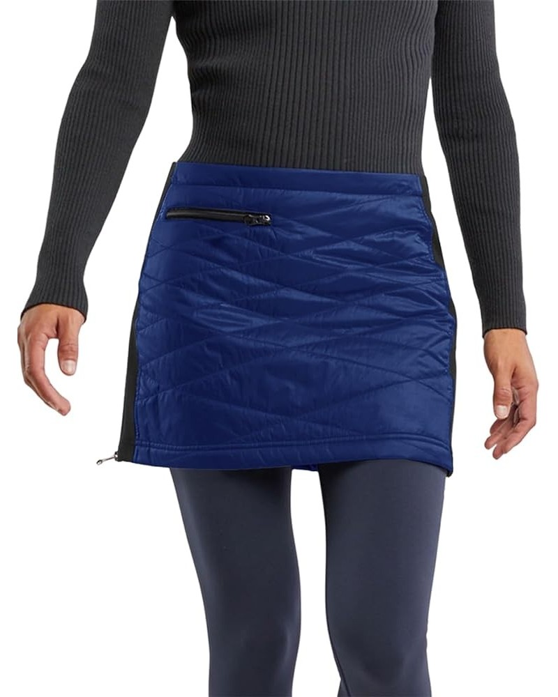 Women's Puffer Quilted Skirts Winter Outdoor Zipper Insulated Skirts for Hiking Running Golf with Pockets Navy Blue $17.97 Sk...