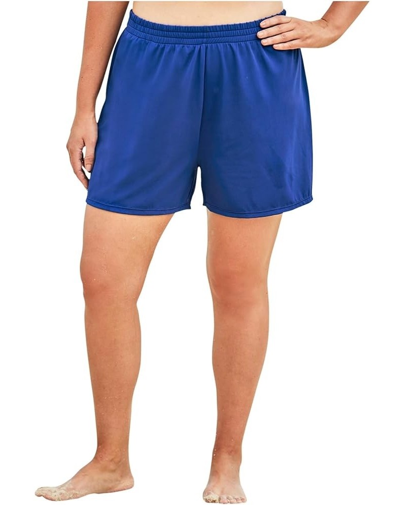 Women's Plus Size Boxer Swim Short Swimsuit Bottoms Dream Blue $20.30 Swimsuits