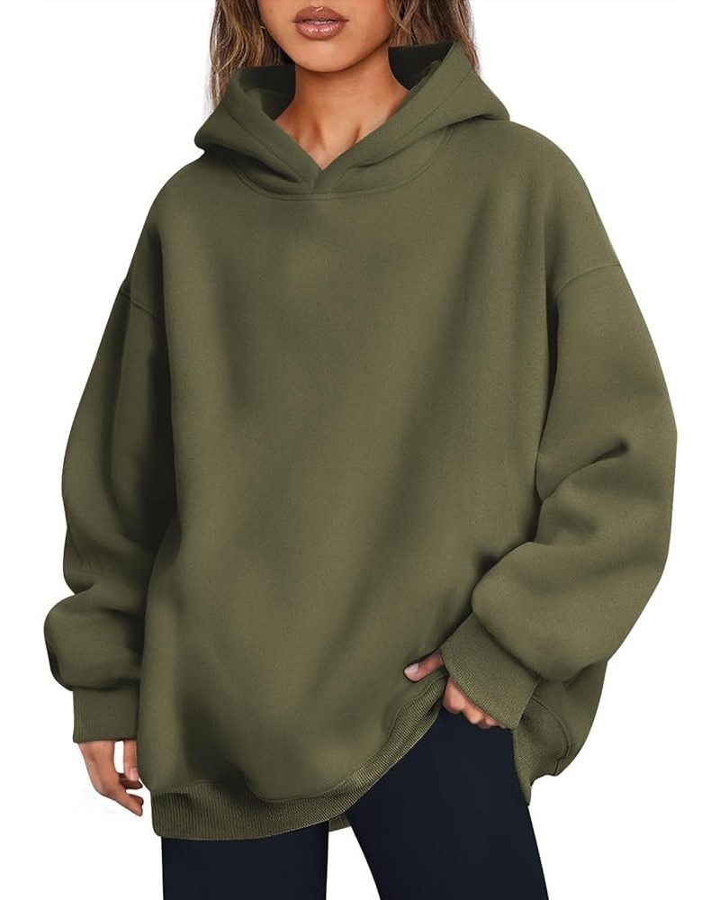 Women's Oversized Hoodies Fleece Hooded Sweatshirts Comfy Casual Pullover Loose Lightweight Fall Winter Clothes Armygreen $17...