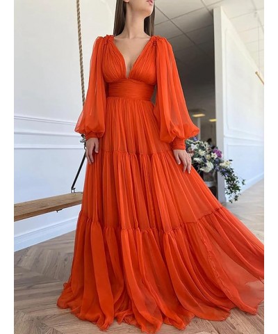 Long Puffy Sleeve Prom Dress V Neck Empire Waist Ball Gown Tulle Formal Evening Gowns for Women Formal Desert Rose $36.00 Dre...