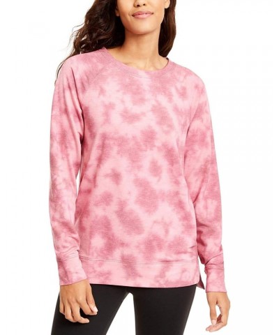 Women's Tie-Dyed High-Low Hem Sweatshirt (Medium, Malaga) $12.74 Activewear