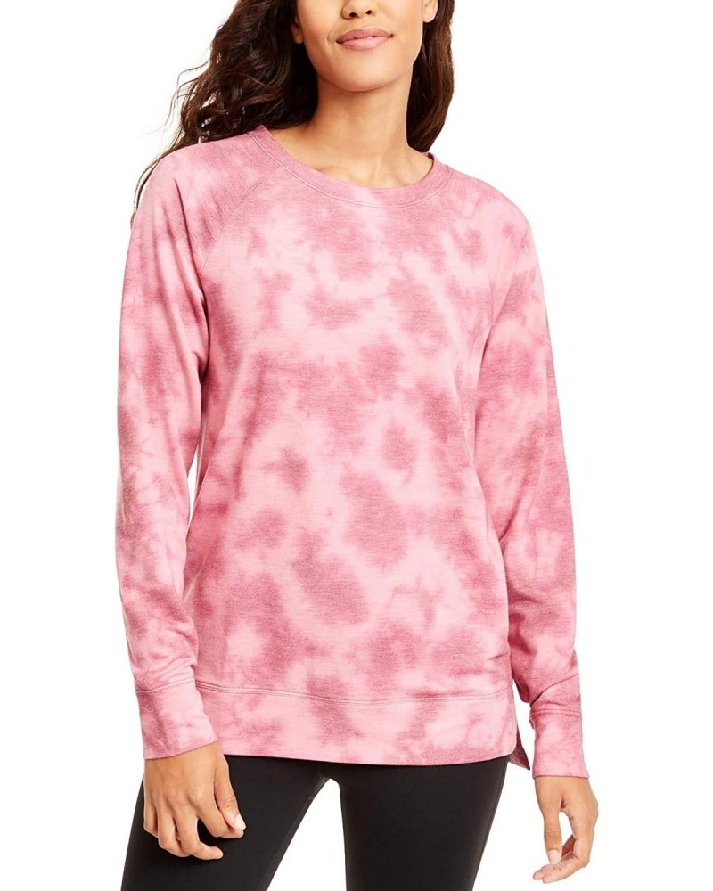 Women's Tie-Dyed High-Low Hem Sweatshirt (Medium, Malaga) $12.74 Activewear