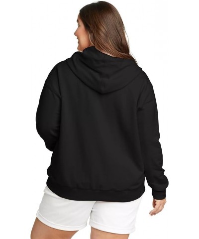 Women's Cozy Camp Full-Zip Hoodie Plus Black $33.17 Hoodies & Sweatshirts