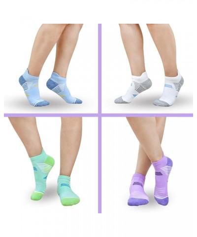 Womens Ankle Socks Athletic Cushioned Breathable Performance Sport Tab Cotton Quarter Women's Running Socks 6 Pack Orange/Blu...