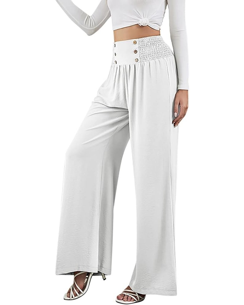 Women's Casual Loose Wide Leg Cozy Pants Yoga Sweatpants Comfy High Waisted Athletic Lounge Pants with Pockets C3-white $11.0...