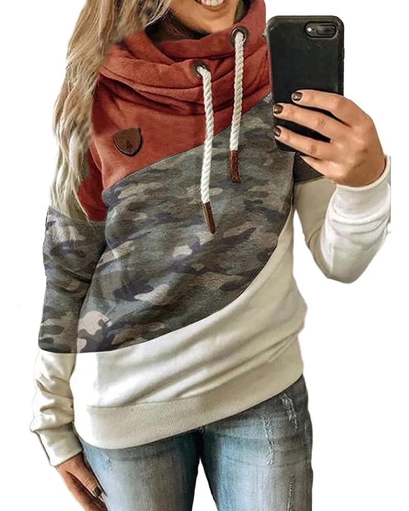 Women's Cowl Neck Pullover Sweatshirt Hoodie Color Block Long Sleeve Drawstring Graphic Printed Tunic Tops 12 $16.32 Hoodies ...