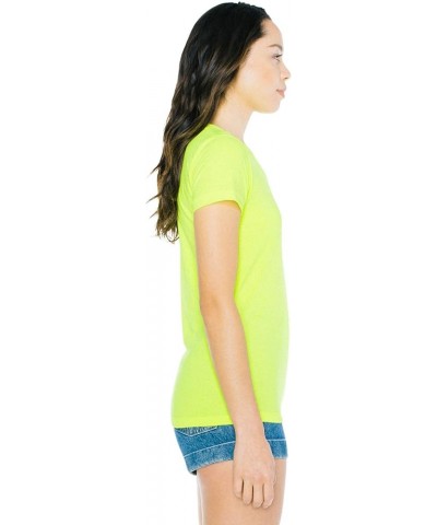 Women's 50/50 Classic Crewneck Short Sleeve T-Shirt Neon Heather Yellow $5.80 T-Shirts