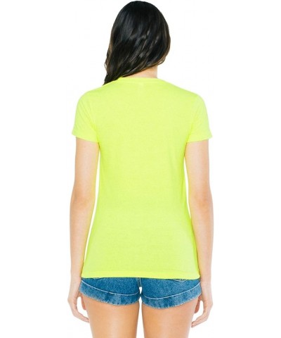 Women's 50/50 Classic Crewneck Short Sleeve T-Shirt Neon Heather Yellow $5.80 T-Shirts