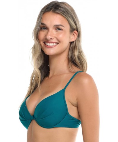 Women's Smoothies Greta Solid Molded Cup Push Up Underwire Bikini Top Swimsuit Kingfisher $26.08 Swimsuits